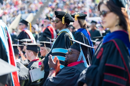 faculty member at graduation
